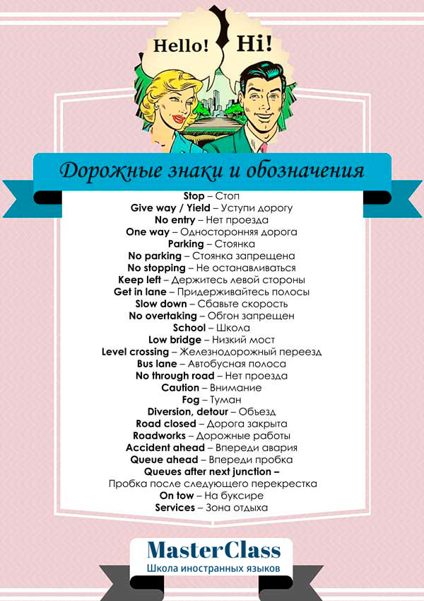 Фразы для туриста: надписи и обозначения на дорожных знаках
